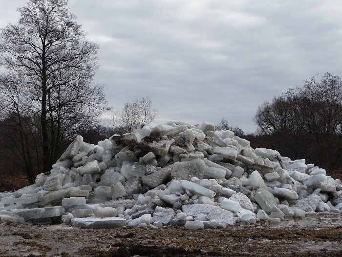 Zamrzlá řeka - ledové kry 25.2.2012